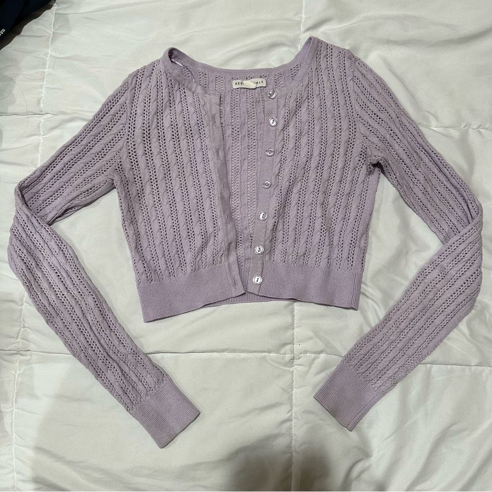 Knit lavender cardigan